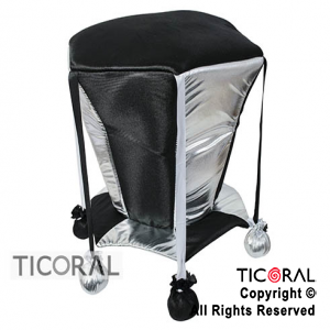 SOMBRERO HEXAGONAL CON PELOTITAS PLATA Y NEGRO x 1